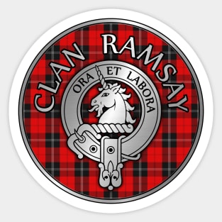 Clan Ramsay Crest & Tartan Sticker